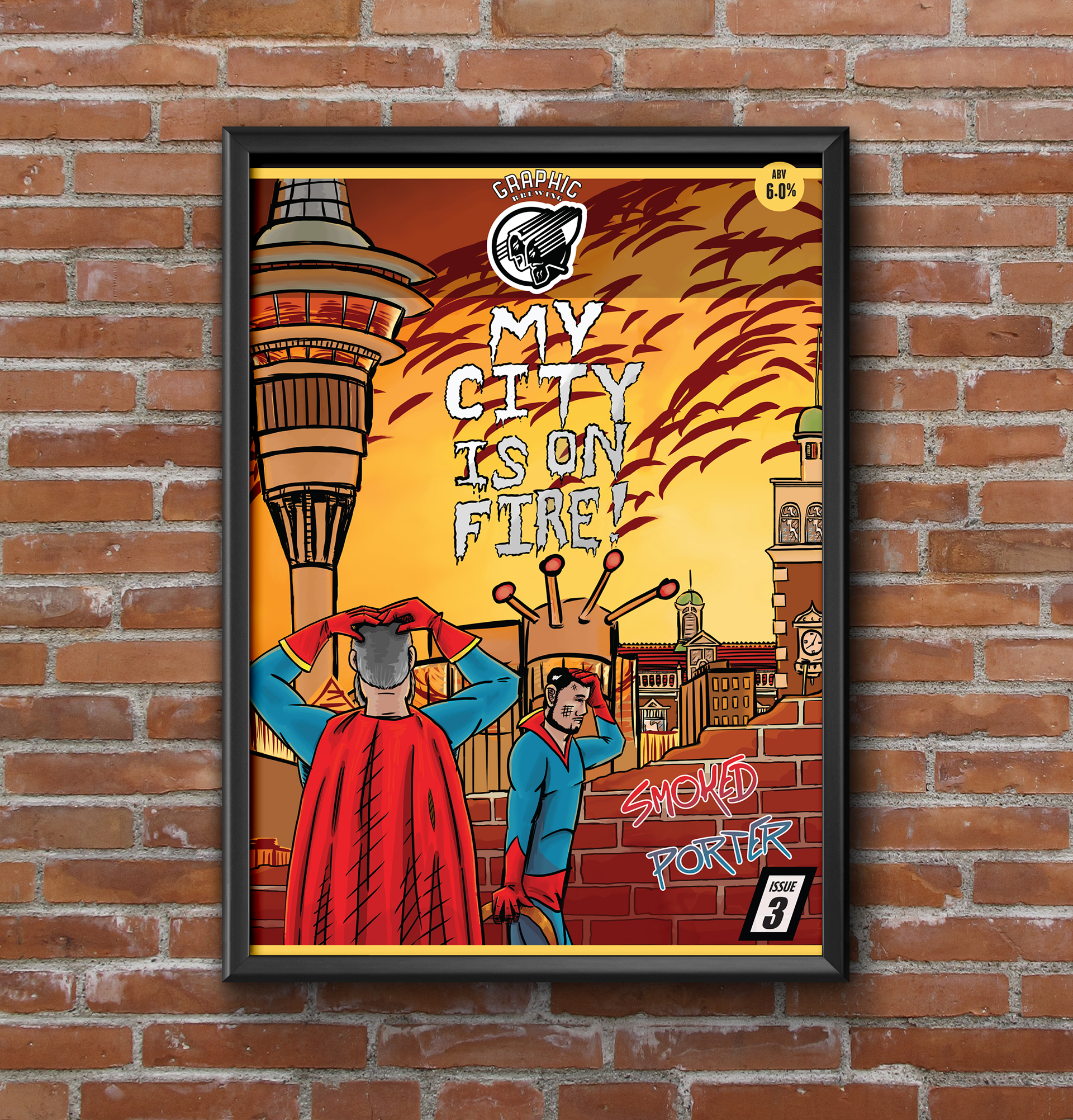 Layout Design - My City is on Fire Poster for Graphic Brewing