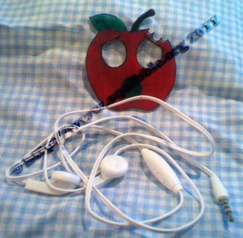 Prototype! Sad Food Apple Earbud Holder